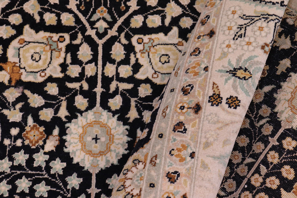 handmade Transitional Design Black Lt. Tan Hand Knotted RECTANGLE 100% WOOL area rug 6' x 9'