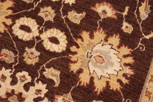 handmade Transitional Kafkaz Brown Beige Hand Knotted RECTANGLE 100% WOOL area rug 8' x 10'