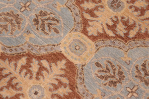 handmade Transitional Kafkaz Lt. Blue Brown Hand Knotted RECTANGLE 100% WOOL area rug 8' x 10'