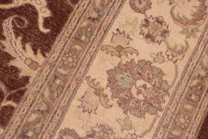 handmade Transitional Kafkaz Brown Beige Hand Knotted RECTANGLE 100% WOOL area rug 8' x 10'