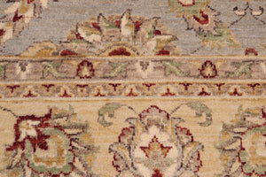 handmade Transitional Kafkaz Blue Beige Hand Knotted RECTANGLE 100% WOOL area rug 7' x 10'