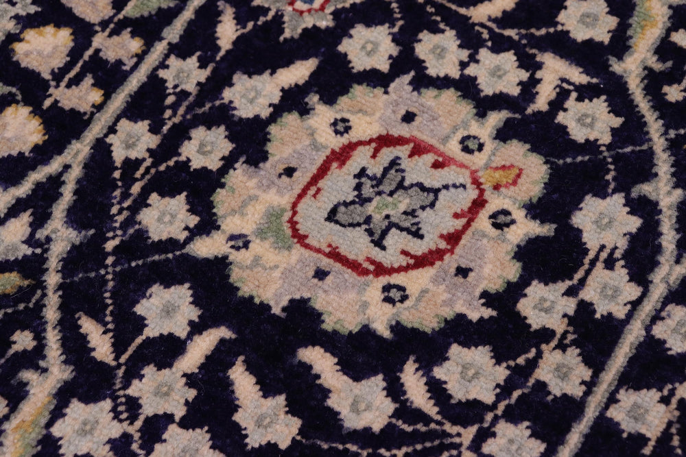handmade Transitional Design Blue Tan Hand Knotted RECTANGLE 100% WOOL area rug 6' x 9'