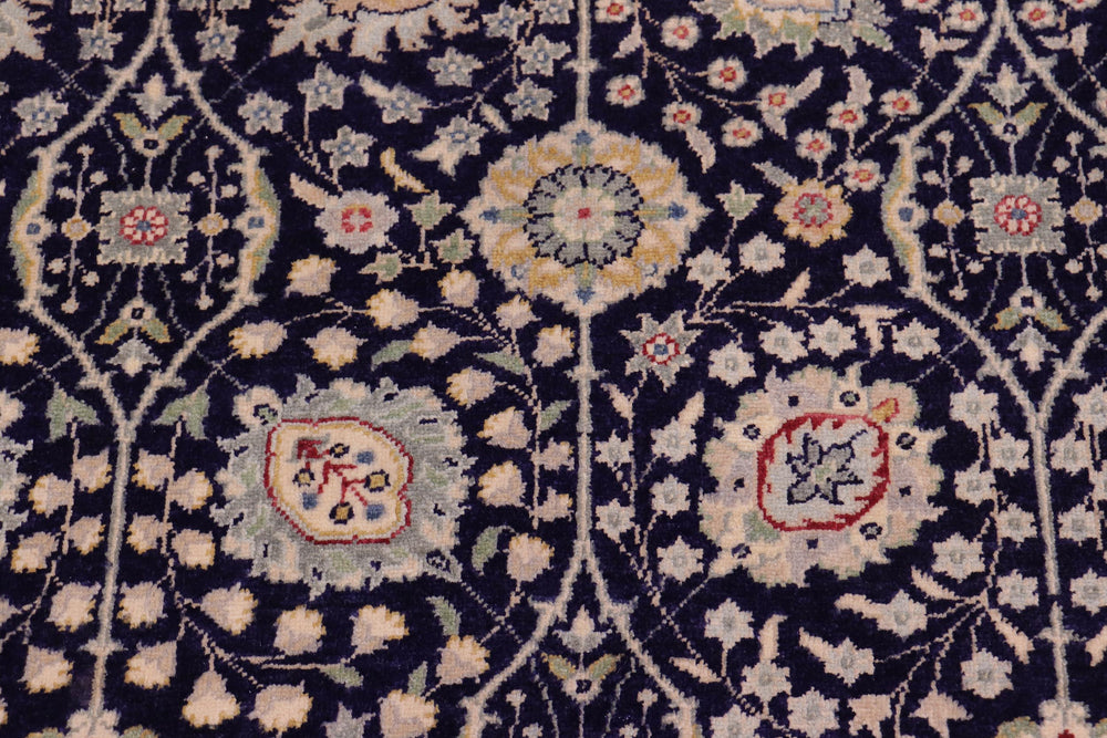 handmade Transitional Design Blue Tan Hand Knotted RECTANGLE 100% WOOL area rug 6' x 9'