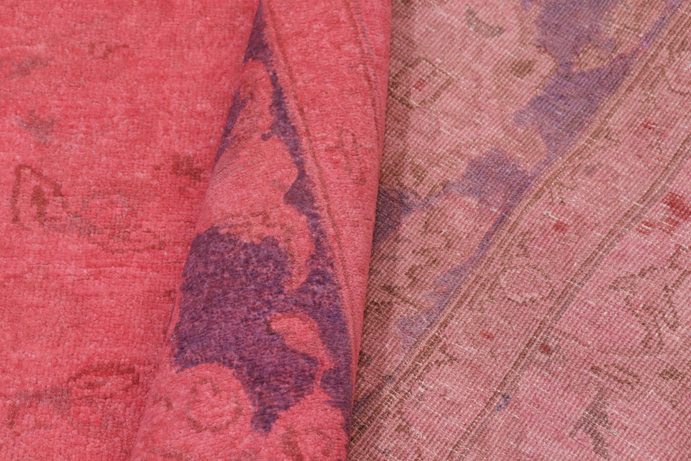 handmade Over Dyed Over Dyed Pink Blue Hand Knotted RECTANGLE 100% WOOL area rug 8' x 10'