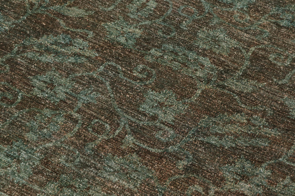 handmade Over Dyed Over Dyed Green Green Hand Knotted RECTANGLE 100% WOOL area rug 6' x 7'