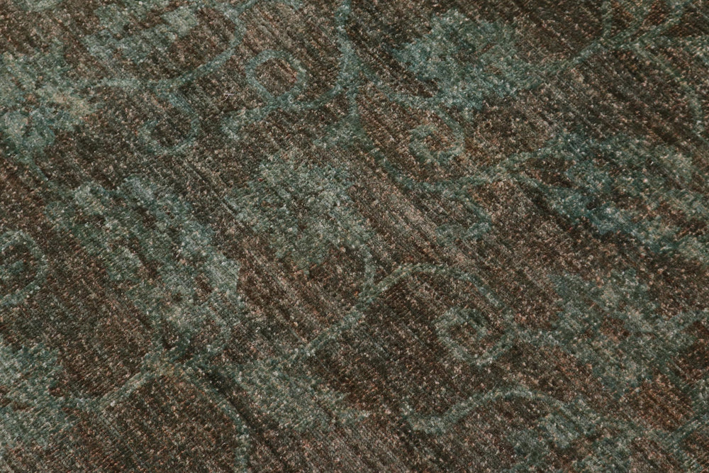 handmade Over Dyed Over Dyed Green Green Hand Knotted RECTANGLE 100% WOOL area rug 6' x 7'