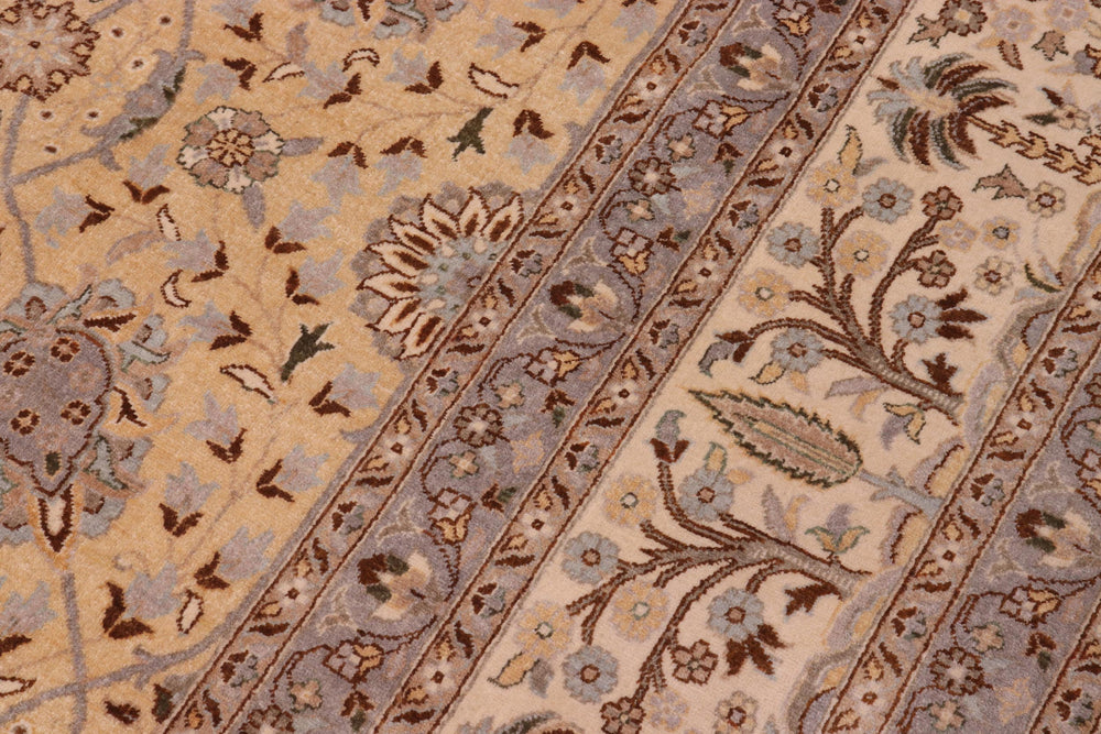 handmade Transitional  Lt. Gold Lt. Gold Hand Knotted RECTANGLE 100% WOOL area rug 10' x 15'