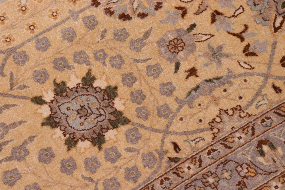 handmade Transitional  Lt. Gold Lt. Gold Hand Knotted RECTANGLE 100% WOOL area rug 10' x 15'