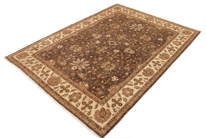 handmade Traditional Kafkaz Brown Beige Hand Knotted RECTANGLE 100% WOOL area rug 9x12