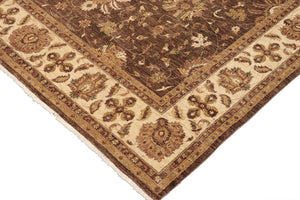handmade Traditional Kafkaz Brown Beige Hand Knotted RECTANGLE 100% WOOL area rug 9x12