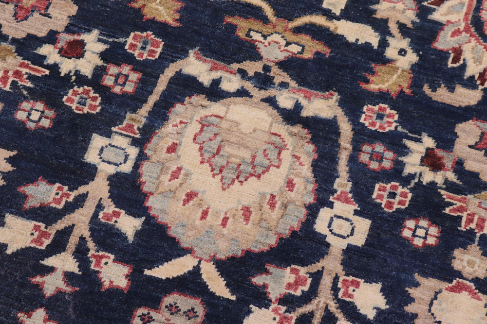handmade Transitional Kafkaz Blue Rust Hand Knotted RECTANGLE 100% WOOL area rug 13' x 19'