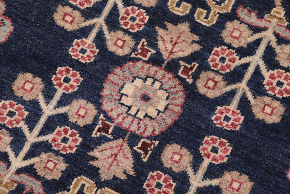 handmade Transitional Kafkaz Blue Rust Hand Knotted RECTANGLE 100% WOOL area rug 13' x 19'