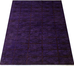 handmade Over Dyed Over Dyed Purple Red Hand Knotted RECTANGLE 100% WOOL area rug 5' x 6'