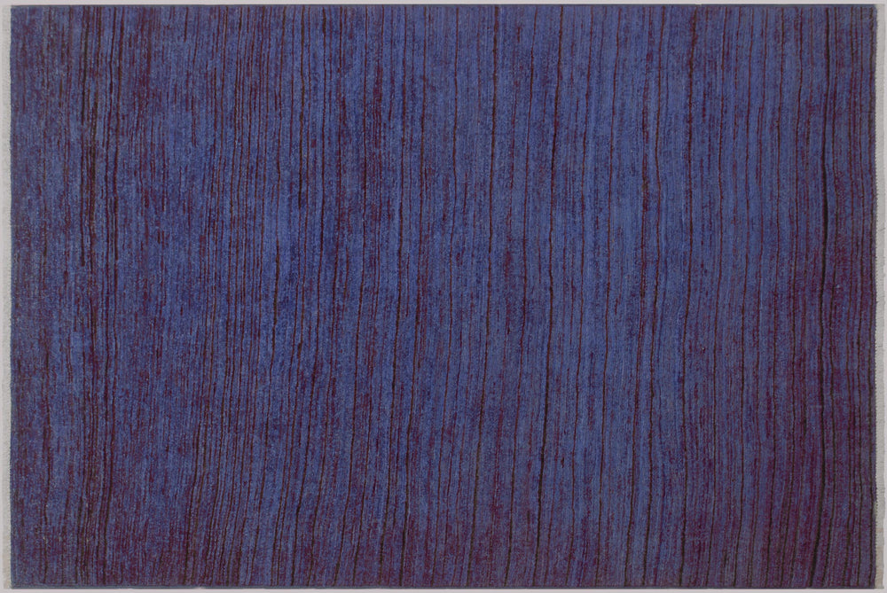 handmade Over Dyed Over Dyed Blue Blue Hand Knotted RECTANGLE 100% WOOL area rug 4' x 6'