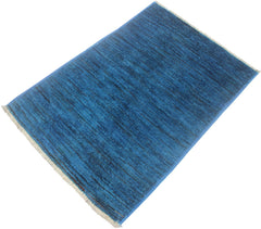 handmade Over Dyed Over Dyed Lt. Blue Red Hand Knotted RECTANGLE 100% WOOL area rug 2' x 3'