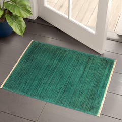 handmade Over Dyed Over Dyed Green Green Hand Knotted RECTANGLE 100% WOOL area rug 2' x 3'