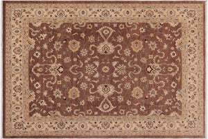 handmade Traditional Kafkaz Brown Beige Hand Knotted RECTANGLE 100% WOOL area rug 9x11