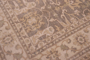 handmade Transitional Kafkaz Greenish Gr Ivory Hand Knotted RECTANGLE 100% WOOL area rug 10' x 14'