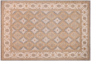 handmade Transitional Kafkaz Gray  Hand Knotted RECTANGLE 100% WOOL area rug 10' x 15'