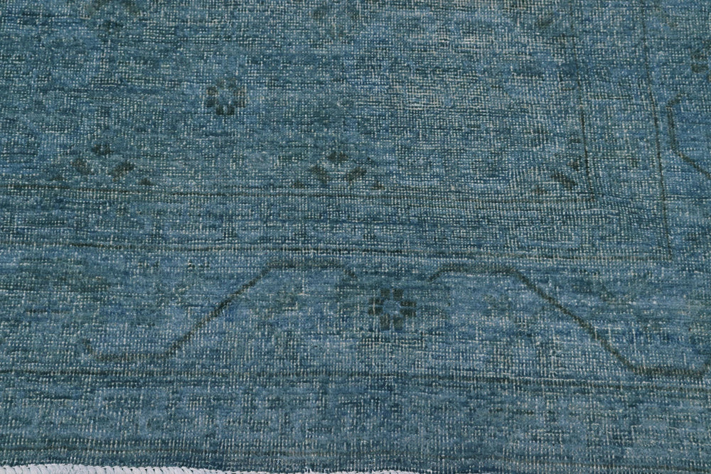handmade Over Dyed Over Dyed Bluish Gray Gray Hand Knotted RECTANGLE 100% WOOL area rug 8' x 10'