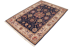 handmade Traditional Kafkaz Blue Beige Hand Knotted RECTANGLE 100% WOOL area rug 7' x 10'
