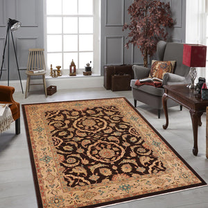 handmade Traditional Kafkaz Brown Tan Hand Knotted RECTANGLE 100% WOOL area rug 9x12