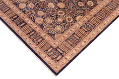 handmade Transitional Tabriz Blue Blue Hand Knotted RECTANGLE 100% WOOL area rug 6x9