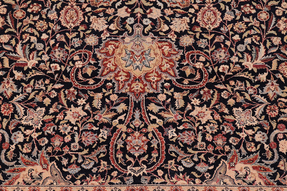 handmade Traditional Kashan Blue Tan Hand Knotted RECTANGLE 100% WOOL area rug 6x9