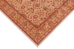 handmade Transitional Lahore Tan Gold Hand Knotted RECTANGLE 100% WOOL area rug 6' x 9'