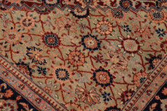 handmade Traditional Bakshi Rust Blue Hand Knotted RECTANGLE 100% WOOL area rug 6' x 9'