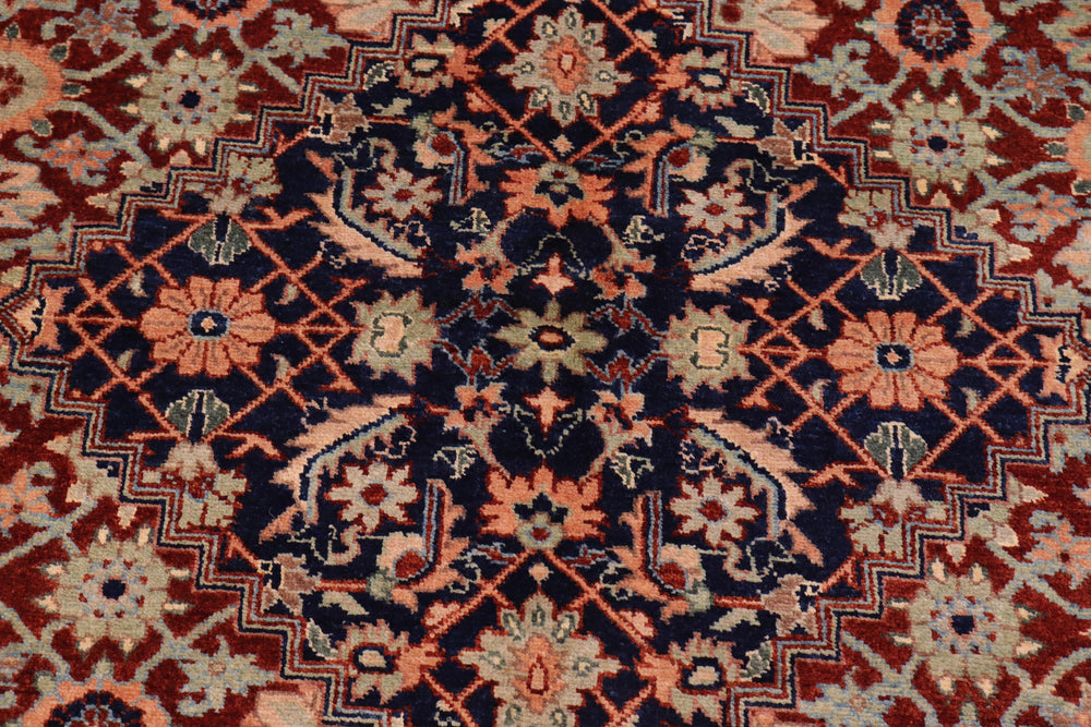 handmade Traditional Bakshi Rust Blue Hand Knotted RECTANGLE 100% WOOL area rug 6' x 9'