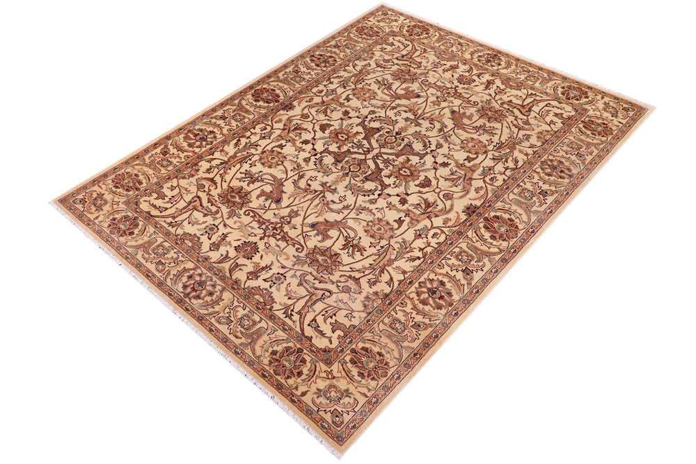handmade Traditional Kafkaz Ivory Ivory Hand Knotted RECTANGLE 100% WOOL area rug 6' x 9'