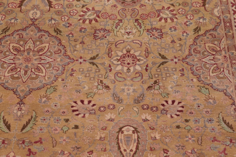 handmade Transitional Sultanabad Gold Gray Hand Knotted RECTANGLE 100% WOOL area rug 6x9