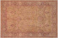 handmade Transitional Sultanabad Gold Gray Hand Knotted RECTANGLE 100% WOOL area rug 6x9
