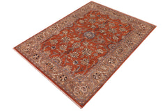 handmade Traditional Kafkaz Rust Lt. Brown Hand Knotted RECTANGLE 100% WOOL area rug 6' x 9'