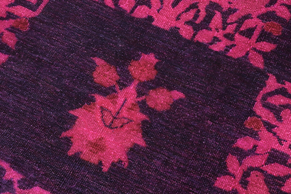handmade Over Dyed Over Dyed Purple Purple Hand Knotted RECTANGLE 100% WOOL area rug 8' x 9'