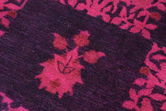 handmade Over Dyed Over Dyed Purple Purple Hand Knotted RECTANGLE 100% WOOL area rug 8' x 9'