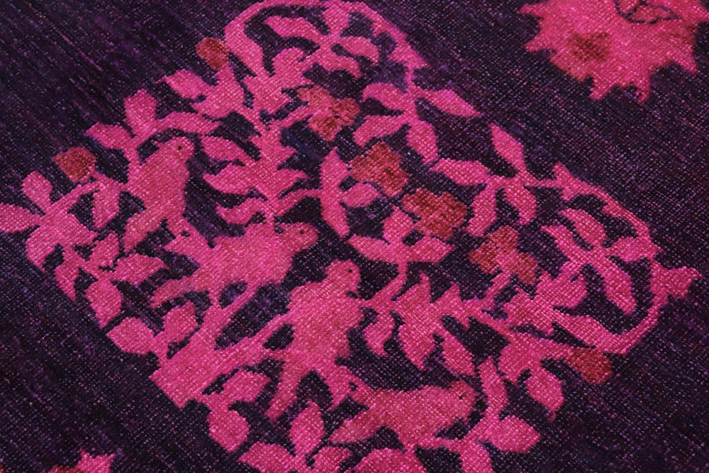 handmade Over Dyed Over Dyed Purple Purple Hand Knotted RECTANGLE 100% WOOL area rug 8' x 9'