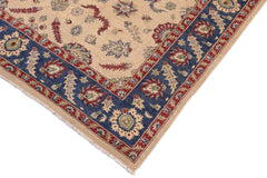handmade Traditional Kafkaz Beige Blue Hand Knotted RECTANGLE 100% WOOL area rug 8x10