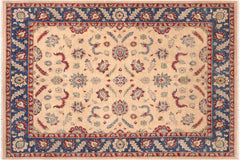 handmade Traditional Kafkaz Beige Blue Hand Knotted RECTANGLE 100% WOOL area rug 8x10