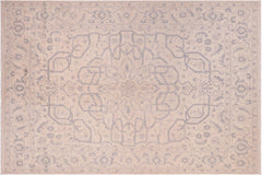 handmade Traditional Kafkaz Ivory Gray Hand Knotted RECTANGLE 100% WOOL area rug 8' x 10'
