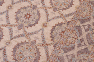handmade Transitional Kafkaz Ivory Gray Hand Knotted RECTANGLE 100% WOOL area rug 5' x 8'