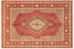 handmade Traditional Design Rust Gold Hand Knotted RECTANGLE 100% WOOL area rug 4' x 6'