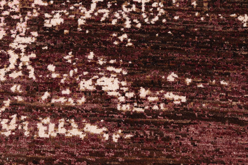handmade Modern Kafkaz Brown Purple Hand Knotted RECTANGLE WOOL&SILK area rug 6' x 9'