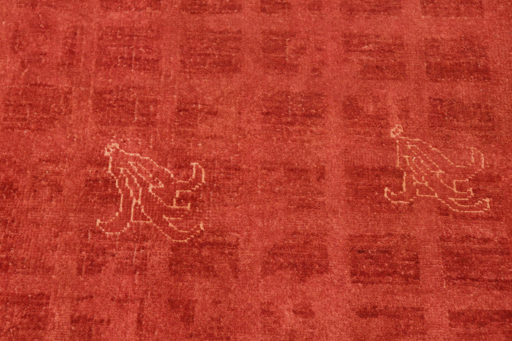 handmade Over Dyed Over Dyed Rust Orange Hand Knotted RECTANGLE 100% WOOL area rug 6' x 9'