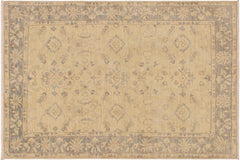 handmade Traditional Kafkaz Ivory Gray Hand Knotted RECTANGLE 100% WOOL area rug 4x6