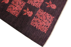 handmade Over Dyed Over Dyed Purple Pink Hand Knotted RECTANGLE 100% WOOL area rug 3' x 5'