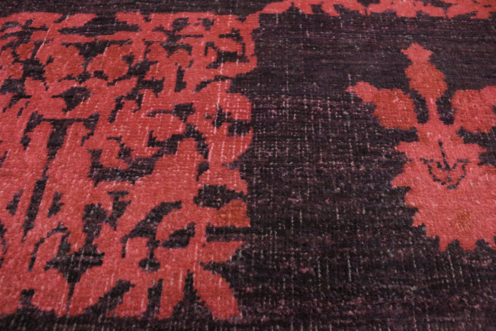 handmade Over Dyed Over Dyed Purple Pink Hand Knotted RECTANGLE 100% WOOL area rug 3' x 5'