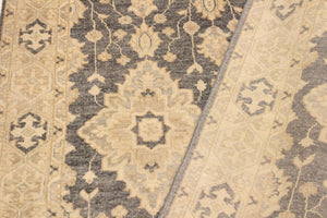 handmade Transitional Kafkaz Gray Tan Hand Knotted RECTANGLE 100% WOOL area rug 4' x 6'