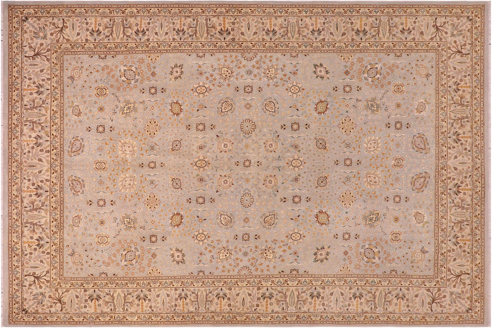 handmade Traditional Design Lt. Blue Tan Hand Knotted RECTANGLE 100% WOOL area rug 6' x 9'